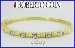 0.15ct Roberto Coin Appassionata 18k Yellow Gold Round Diamond Bracelet / Bangle