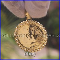 0.50 Ct Diamond Statue of Liberty Lady Coin Charm Pendant 14K Yellow Gold Finish