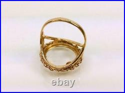 10K 2.7g YELLOW GOLD ROPE-STYLE FOLDING-TAB 16mm COIN RING SIZE 5.5