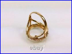 10K 2.7g YELLOW GOLD ROPE-STYLE FOLDING-TAB 16mm COIN RING SIZE 5.5