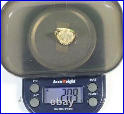 10K Gold Panda Coin Replica Ring Sz 6, 2.09g