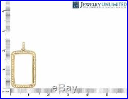 10K Yellow Gold 1 Oz Coin Diamond For Fortuna Bar Bezel Pendant 3 1/2 Ct 2.4