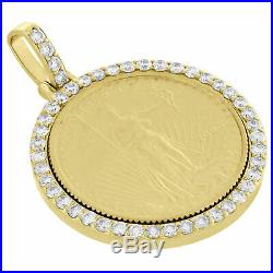 10K Yellow Gold Over American Eagle Liberty Coin Diamond Mounting Pendant 2 CT