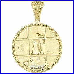 10K Yellow Gold Over Diamond Lady Liberty Medallion Pendant 2.1 Men's Charm 3Ct