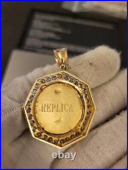 10K Yellow Gold Statue of Liberty Lady Coin Charm Pendant