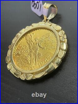 10k Yellow Gold 10.4 Grams Bezel Only For 50 Peso Mexican Centanario Coin Nugget