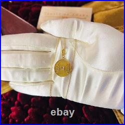 10k Yellow Gold Chinese Ancient Coin Necklace 18 Vintage Estate 2.4g