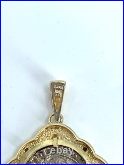 10k Yellow Gold Diamonds Bezel with Bohemian Coin