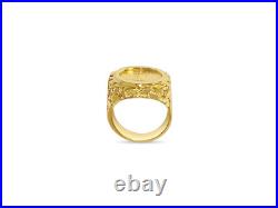 10k Yellow Gold Nugget Ring, 1/10oz Coin, Approx 14g