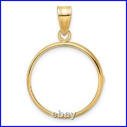 10k Yellow Gold Polished 19.5mm Prong Coin Bezel Pendant