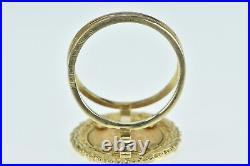 14K 1945 Dos Pesos Gold Coin Vintage Statement Ring Yellow Gold 03
