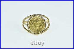 14K 1G Fine Gold Eagle Vintage Tribute Coin Ring Yellow Gold 43