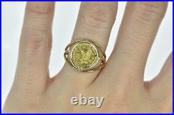 14K 1G Fine Gold Eagle Vintage Tribute Coin Ring Yellow Gold 43