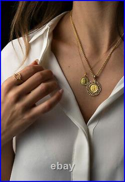 14K Gold Goddess Athena Coin Pendant