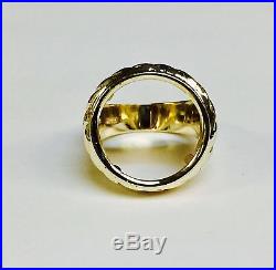 14K Mens RING MOUNTING for GENUINE INDIAN HEAD 2 1/2 DOLLAR GOLD COIN