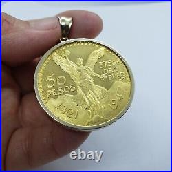 14K Solid Yellow Gold Coin Edge Bezel 38.2mm Pendant without 10K Gold Eagle Coin