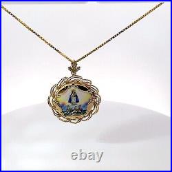14K Solid Yellow Gold Coin Reversible Necklace Charm/Pendant 17.7G
