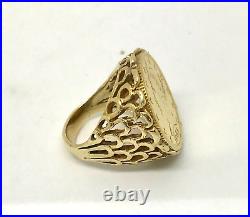 14K Yellow Gold 1902 $5 Liberty Gold Coin Ring Size 5.5 Custom Made