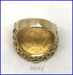 14K Yellow Gold 1902 $5 Liberty Gold Coin Ring Size 5.5 Custom Made