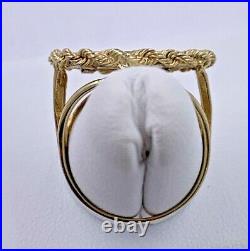 14K Yellow Gold 1915 $2 1/2 Rope Edge Quarter Eagle Coin Ring