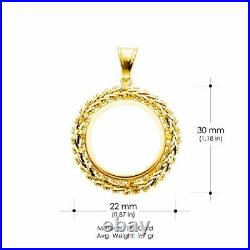 14K Yellow Gold 2.5 Pesos Coin Bola Charm Pendant For Necklace or Chain