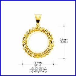 14K Yellow Gold 2 Pesos Coin Bola Charm Pendant For Necklace or Chain