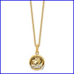 14K Yellow Gold Coin Chain Necklace