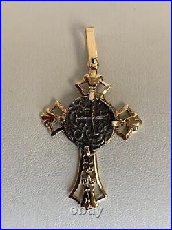 14K Yellow Gold Cross Pendant with copy of OTOCHA Coin