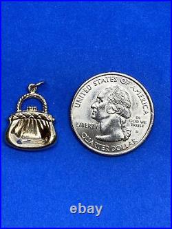 14K Yellow Gold Handbag Coin Purse Charm