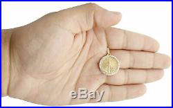 14K Yellow Gold Over American Eagle Liberty Coin Diamond Mounting Pendant