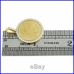 14K Yellow Gold Over American Eagle Liberty Coin Diamond Mounting Pendant