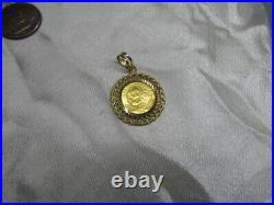 14K Yellow Gold Pendant with a 1994 5 Yuan. 999 Gold 1/20oz Coin (NO CHAIN)