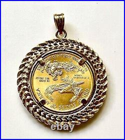 14K Yellow Gold Plated Without Stone Men's Lady Liberty Coin Pendant Free Chain