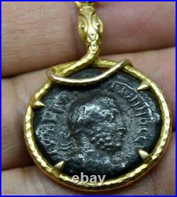 14K Yellow Gold and Ancient Roman Coin Pendant