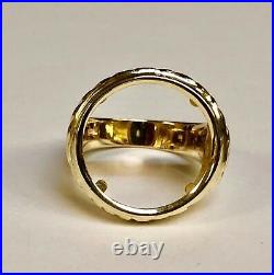 14 KT SOLID YELLOW GOLD MENS RING 25MM for 1/4oz US LIBERTY COIN