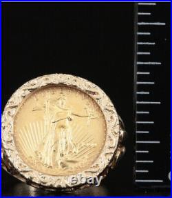14k 1/10 Oz American Gold Eagle Coin Yellow Gold Ring Size 6.25