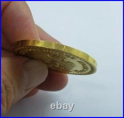 14k Gold Bezel 38.2 mm Pendant without 14k Yellow Gold Eagle Mexico 50 Peso Coin