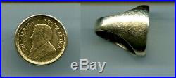 14k Mens Jewelry Coin Krugerrand 1/4 Ounce Gold Ring 25.40 Grams 4834m