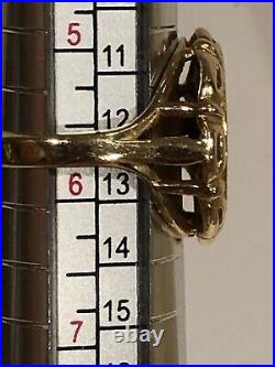 14k Solid Gold With 22k Solid Gold 1945 Dos Pesos Coin Ring Sz 5.75. Stunning