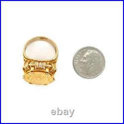 14k YELLOW GOLD 1945 Dos Y Medio 2.5 Pesos MEXICAN GOLD COIN RING Size 6.25