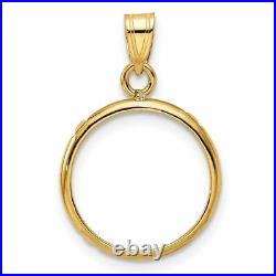 14k Yellow Gold 13mm Polished Prong Coin Bezel Pendant