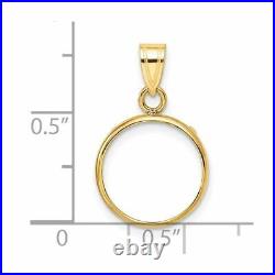 14k Yellow Gold 13mm Polished Prong Coin Bezel Pendant