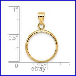 14k Yellow Gold 15mm Polished Prong Coin Bezel Pendant