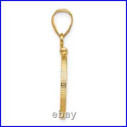 14k Yellow Gold 15mm Polished Screw Top Coin Bezel Pendant