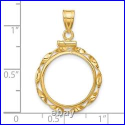 14k Yellow Gold 16.5mm Hand Twisted Ribbon Screw Top Coin Bezel Pendant