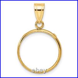 14k Yellow Gold 16.5mm Polished Prong Coin Bezel Pendant