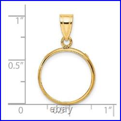 14k Yellow Gold 16.5mm Polished Prong Coin Bezel Pendant