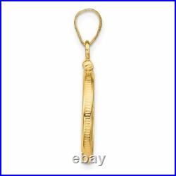14k Yellow Gold 16.5mm Polished Screw Top Coin Bezel Pendant