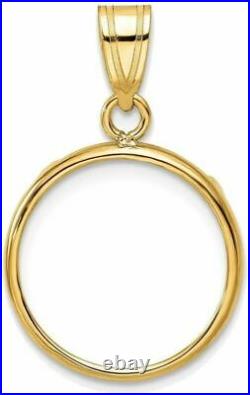 14k Yellow Gold 16mm Polished Prong Coin Bezel Pendant