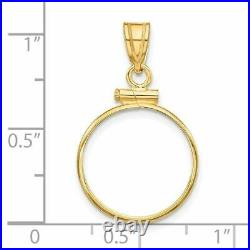 14k Yellow Gold 16mm Polished Screw Top Coin Bezel Pendant